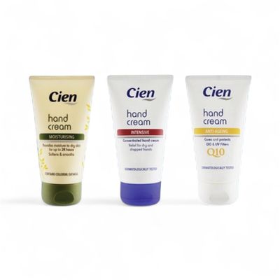 CienBeauty Hand Cream Set, Moisturising - Anti Aging - Intensive, 75ml (pack of 3)
