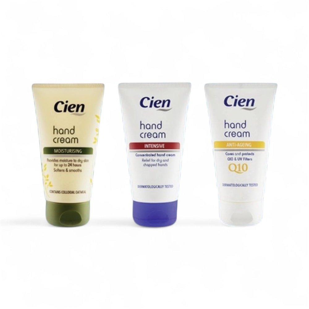 CienBeauty Hand Cream Set, Moisturising - Anti Aging - Intensive, 75ml (pack of 3)