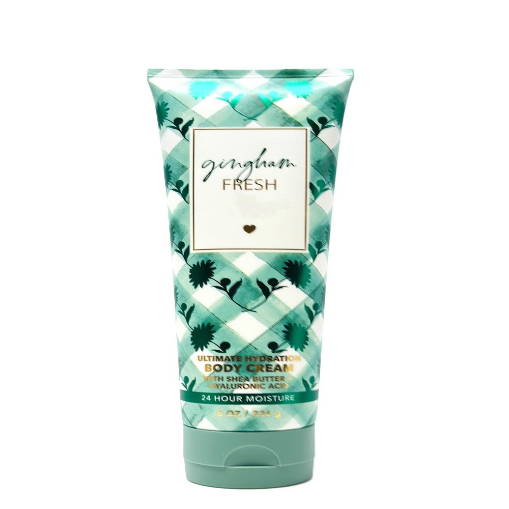 Bath and Body Ultimate Hydration Body Cream 24 Hr Moisture (8 OZ / 226 g, Gingham Fresh)