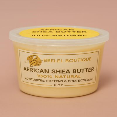 African Shea Butter, 100% Natural Moisturizing Body Butter, Non-Greasy, Quick Absorbing, Rich in Vitamins A E F, 8 oz
