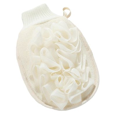 Mikinona Double-sided Skin Scrubbing Glove Exfoliating Bath Mitt with Soft Flax Material for Shower and Massage Easy Back Scrubbing Body Washcloth for Gentle Cleansing and Exfoliation