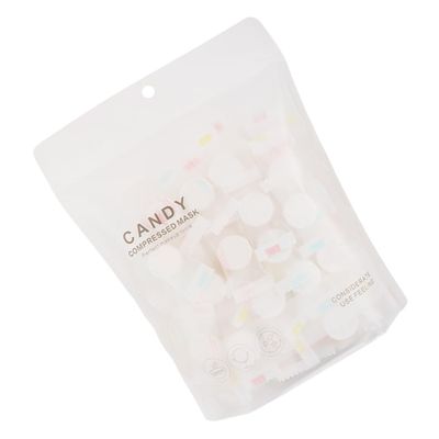 Beatifufu 100pcs Compressed Facial Masks Candy Shape Non-woven Salon Beauty Paper Disposable Travel Facial Skin Treatment Set