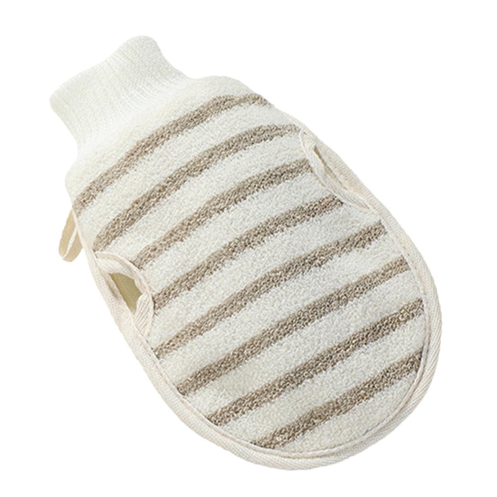 Gogogmee Double-sided Exfoliating Bath Mitt with Dense Flax Fibers for Shower and Massage Skin Scrubbing Glove for Dead Skin Removal and Back Cleansing Rejuvenating Shower Supply for Men