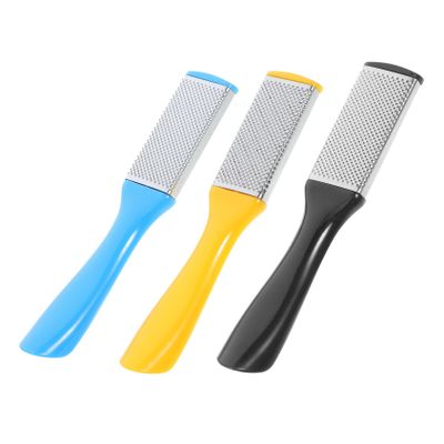 Beatifufu 3pcs Professional Foot File Stainless Steel Callus Remover Scraper for Dry Cracked Feet Care Tool with Comfortable Handle for Salon and Home Pedicure