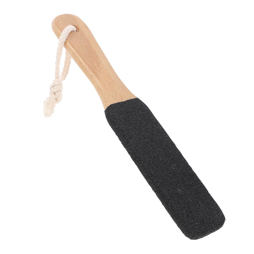 Beatifufu Dual-Sided Handheld Foot File with Beech Handle and Carbide Scrubbing Surface for Callus and Dead Skin Removal Professional Pedicure Tool for Smooth Healthy Feet Care