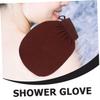 Gogogmee Exfoliating Glove for Shower and Bath Gentle Dead Skin Remover Reusable Scrub Mitt for Sensitive Skin Smooth Body Scrubber with Easy-clean Design Brown view 4