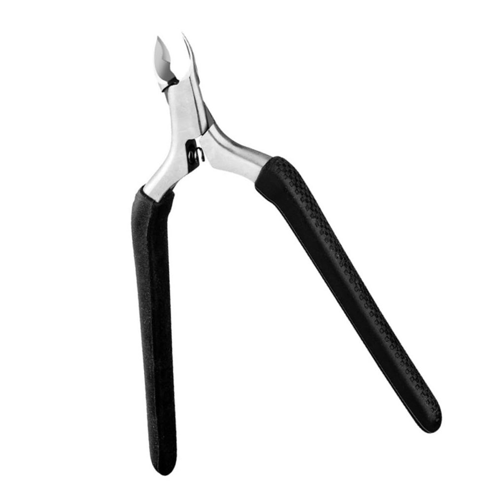 Beatifufu Dead Skin Removal Scissor Nail Barb Trimming Tool with Anti-skid Handle Compact Black Cuticle Nipper for Home Manicure and Pedicure Care