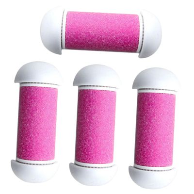 Beatifufu Electric Foot File Replacement Heads Pink Foot Care Tool Plastic Rollers Efficient Dead Skin Remover for Pedicure Maintenance
