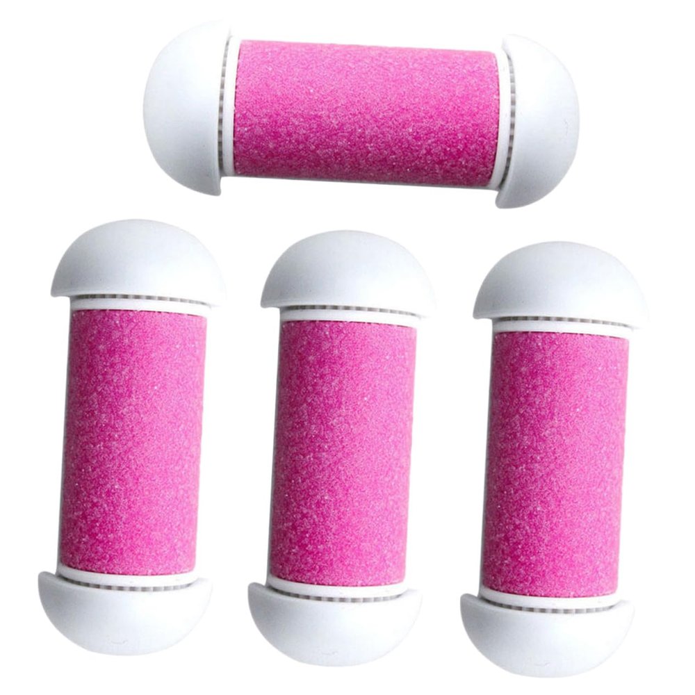 Beatifufu Electric Foot File Replacement Heads Pink Foot Care Tool Plastic Rollers Efficient Dead Skin Remover for Pedicure Maintenance