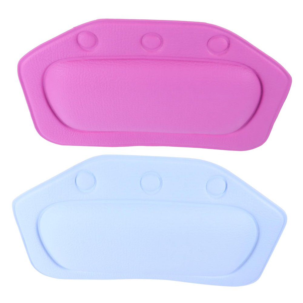 Beatifufu 2pcs Non-Slip Suction Cup Bath Pillows for Bathtubs PVC Foam Spa Headrest Supports Neck and Shoulders Powerful Cups Prevent Slipping Suitable for Tubs Relaxation Random Color