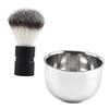 Beatifufu 2pcs Stainless Steel Shaving Kit with Black Brush and Metal Soap Bowl for Men Hair Brush Producing Rich Lather Comfortable Soft Bristles for Smooth Shaving Experience Portable view 1