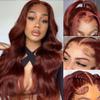wigs Reddish Brown Body Wave Lace Frontal Human Hair Wig 13x4 13x6 Transparent Lace Frontal Wig 4x4 Closure Glueless Wigs For Women hairpiece(200 Density,5X5 HD LACE WIG_42INCHES) view 3