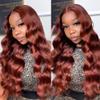 wigs Reddish Brown Body Wave Lace Frontal Human Hair Wig 13x4 13x6 Transparent Lace Frontal Wig 4x4 Closure Glueless Wigs For Women hairpiece(200 Density,5X5 HD LACE WIG_42INCHES) view 4