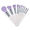 LIFKOME 10pcs Purple Acrylic Handle Makeup Brush for Face Beauty Tools Lightweight Brushes for Eyeshadow Concealer Blusher Foundation Application Portable Cosmetics Kit for Women and Teens view 1