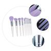 LIFKOME 10pcs Purple Acrylic Handle Makeup Brush for Face Beauty Tools Lightweight Brushes for Eyeshadow Concealer Blusher Foundation Application Portable Cosmetics Kit for Women and Teens view 3