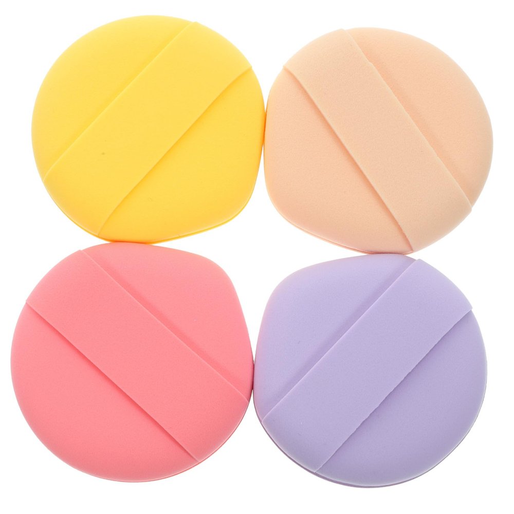 Beatifufu 4pcs Round Makeup Blending Sponges for Women Soft Dual-sided Powder Puff for Cream Foundation Concealer Blusher Wet Dry Use Versatile Face Beauty Tools
