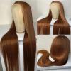 wigs 99J Colored 26Inch Burgundy Synthetic Straight Lace Front Wig For Black Women With Baby Hair Heat Resistant Fiber Daily Wig hairpiece(#10,180%_26INCHES) view 1
