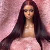 wigs 99J Colored 26Inch Burgundy Synthetic Straight Lace Front Wig For Black Women With Baby Hair Heat Resistant Fiber Daily Wig hairpiece(#10,180%_26INCHES) view 2