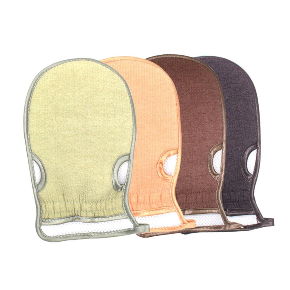 Mikinona 3pcs Double Sided Bath Exfoliating Gloves Body Scrub Mitts for Couples Dead Skin Remover Spa Shower Gloves with Hanging Loop Random Colors Random Color