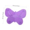 IWOWHERO Butterfly-shaped Silicone Brush Cleaning Mat with Suction Cup Deep Cleansing Makeup Brush Cleaner Pad for Home and Salon Compact Design with Multi-groove Surface view 2