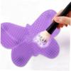IWOWHERO Butterfly-shaped Silicone Brush Cleaning Mat with Suction Cup Deep Cleansing Makeup Brush Cleaner Pad for Home and Salon Compact Design with Multi-groove Surface view 3