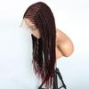 HKINBAS wigs Burgundy 13x6 Lace Frontal Braids Wig Synthetic 99J Color Cornrow Braided Lace Front Wig Glueless Wine Red Braiding Wig hairpiece(1B) view 3