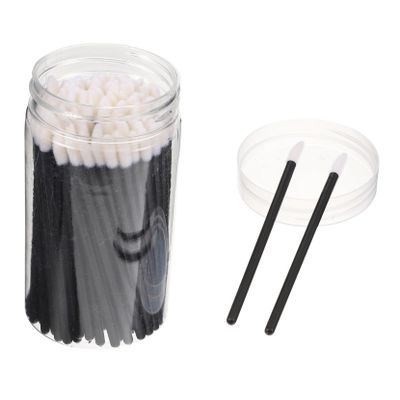 COOLHIYA 100pcs Disposable Lipstick Applicators Black Lip Gloss Wands Makeup Beauty Tools Portable Precise Application for Professional and Home Use