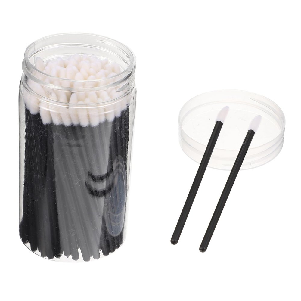 COOLHIYA 100pcs Disposable Lipstick Applicators Black Lip Gloss Wands Makeup Beauty Tools Portable Precise Application for Professional and Home Use