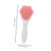 Beatifufu Cat Claw Silicone Face Cleansing Brush with Long Handle Cozy Soft Facial Scrubber for Gentle Exfoliation Deep Pore Cleaning Blackhead Removal Safe Material Portable Pink Face view 3