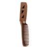 Gogogmee Men's Folding Wooden Beard Comb Wide Hollow Teeth for Smooth Grooming Portable Travel Grooming Comb with PU Protective Case for Styling and Detangling view 1