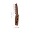 Gogogmee Men's Folding Wooden Beard Comb Wide Hollow Teeth for Smooth Grooming Portable Travel Grooming Comb with PU Protective Case for Styling and Detangling view 2