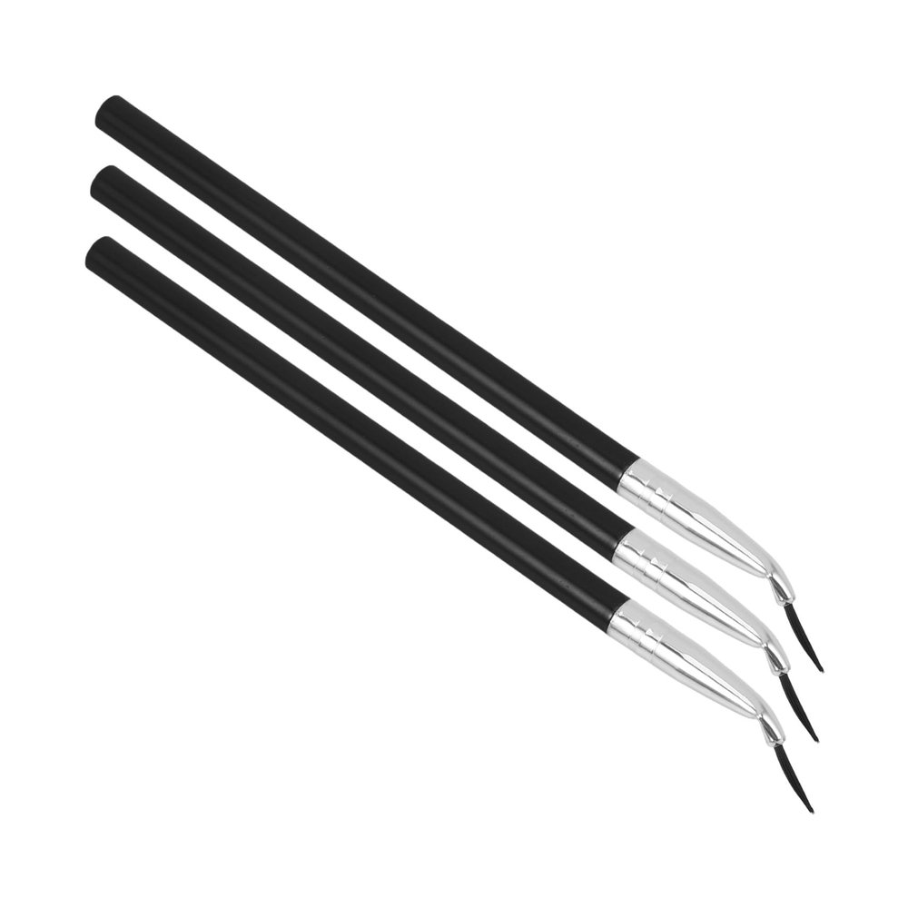 LALADEFIEE 3pcs Angled Eyeliner Lip Liner Brush Long Handle Soft Bristles Multifunctional Eye Makeup Tool for Precise Brow and Elbow Detailing Portable Cosmetic Brush for Daily Travel Use