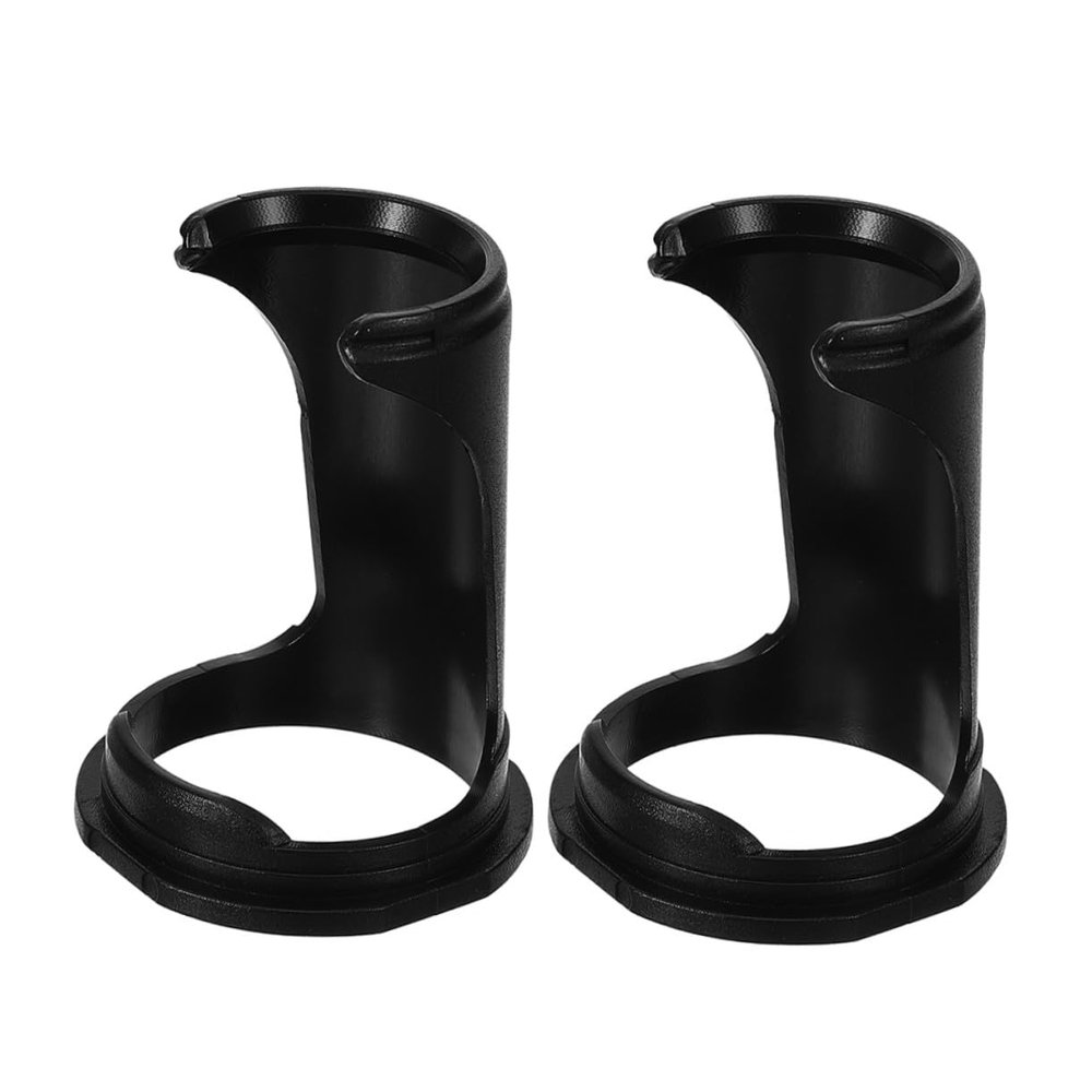 COOLHIYA 2pcs Plastic Shaving Brush Stand and Razor Rack Holder for Mens Beard Brush Organizer Portable Black Tool Base 2pcs