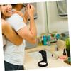 COOLHIYA 2pcs Plastic Shaving Brush Stand and Razor Rack Holder for Mens Beard Brush Organizer Portable Black Tool Base 2pcs view 4