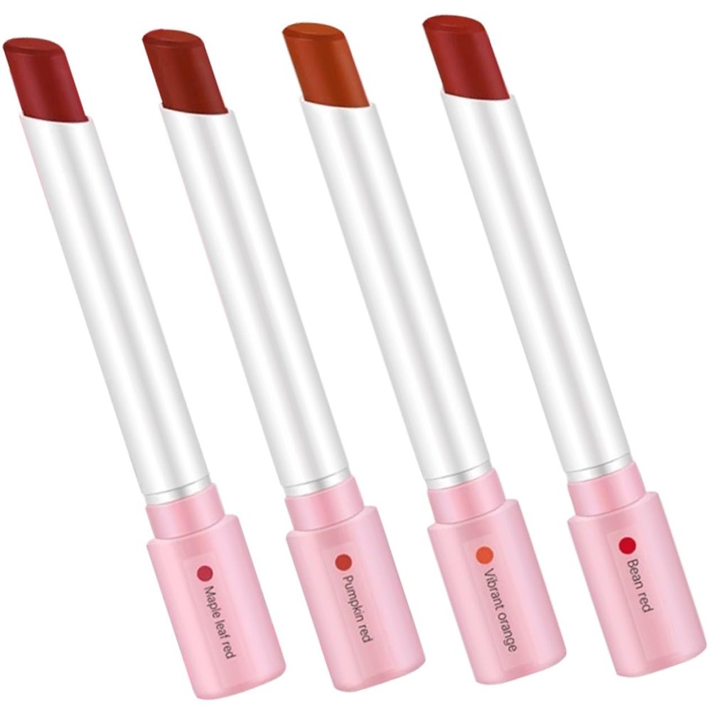 Beatifufu 4pcs Matte Lipstick Set for Women Small Portable Lip Gloss Kit Easy to Apply Velvet Finish Lipsticks for Dark Skin and Women for Parties Travel and Daily Use