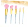 Gogogmee 5 Pcs Makeup Brush for Women Professional Transparent Handle Powder Foundation Eyebrow Brushes with Soft Pink Bristles Non-shedding Cosmetic Tools for Daily and Professional Use view 3