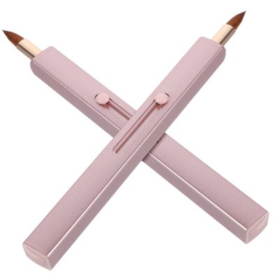 COOLHIYA 2pcs Adjustable Lip Brushes with Cap for Lipstick and Lip Gloss Application Portable Small Concealer Makeup Tool Fine Soft Bristles for Even Color Pink