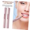 COOLHIYA 2pcs Adjustable Lip Brushes with Cap for Lipstick and Lip Gloss Application Portable Small Concealer Makeup Tool Fine Soft Bristles for Even Color Pink view 4