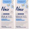 Nair Sensitive Hair Remover Mess-Free Wax Ready Strips, Legs and Body Easy Hair Removal Wax Strips for Sensitive Skin, Chamomile Extract, Dermatologist Tested, Plus 6 Post Wipes, 40 Count (Pack of 2) view 1