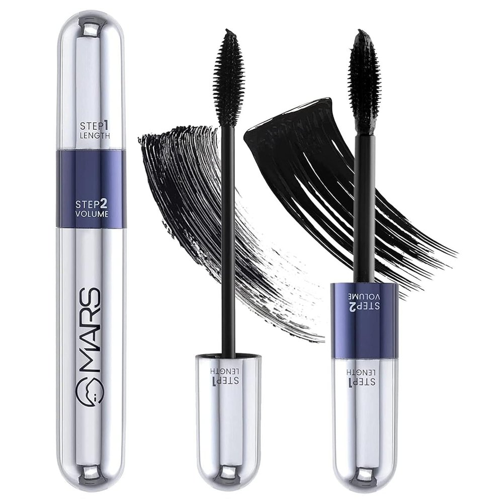 Double Trouble Volumizing and Lengthening Mascara Mascara for Women | Long Lasting (Black)