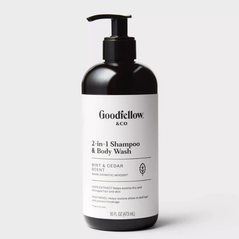 Goodfellow 2 in 1 Shampoo & Body Wash, Moroccan Mint & Cedar Scent - 16 fl oz (Pack of 1)
