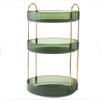 3-Tier Rotating Makeup Organizer, 360 Spinning Storage Tray, 55 LBS Load, 19 inch Height, Green Glass view 1