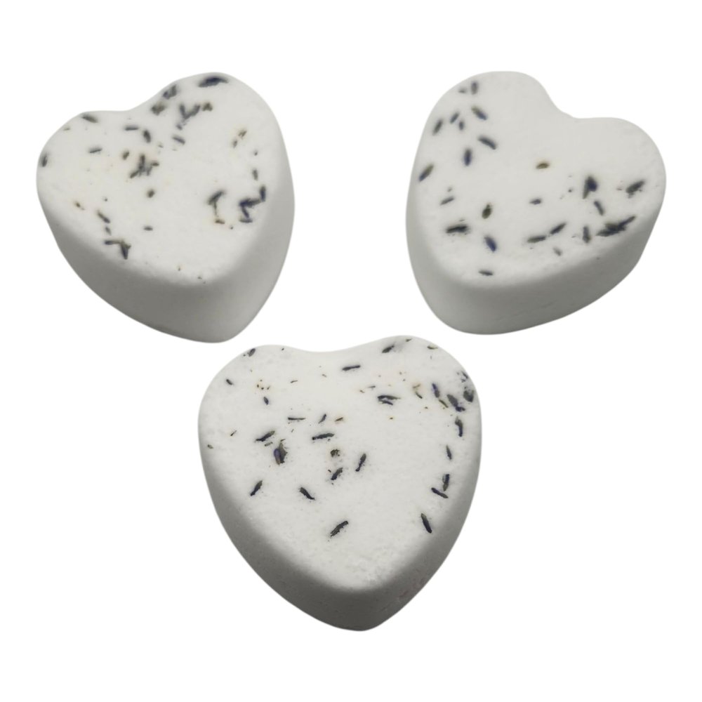 Bath Bombs -2 Heart Shape with Lavender Flowers
