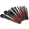 12pcs Makeup Brushes Set, Cosmetic Brush Kit, Powder Blusher Eyeshadow Lip Brush with Wooden Handle, Soft Synthetic for Makeup Application view 4