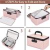 KaAutoler Portable makeup box with Lock, Large Capacity Travel Makeup Case Organizer, Makeup Bags for Girls Traveling With Handle and Divider Makeup Bag (Pink) view 4