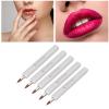 5Pcs Lip Brush Set, Retractable Portable Nylon Lip Makeup Brush, Single Ended Lip Brush with, Soft for Application, Grey for Women Makeup view 3
