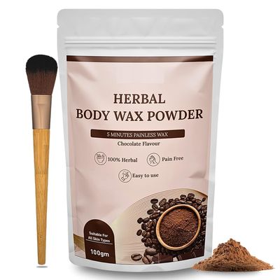 SH Wax Powder for Hair Removal for Women & Men Painless & Quick Solution for Hair Removal Chocolate Flavor with No harmful chemicals, Irritation, Skin Rashes & No Side Effects - 100gm