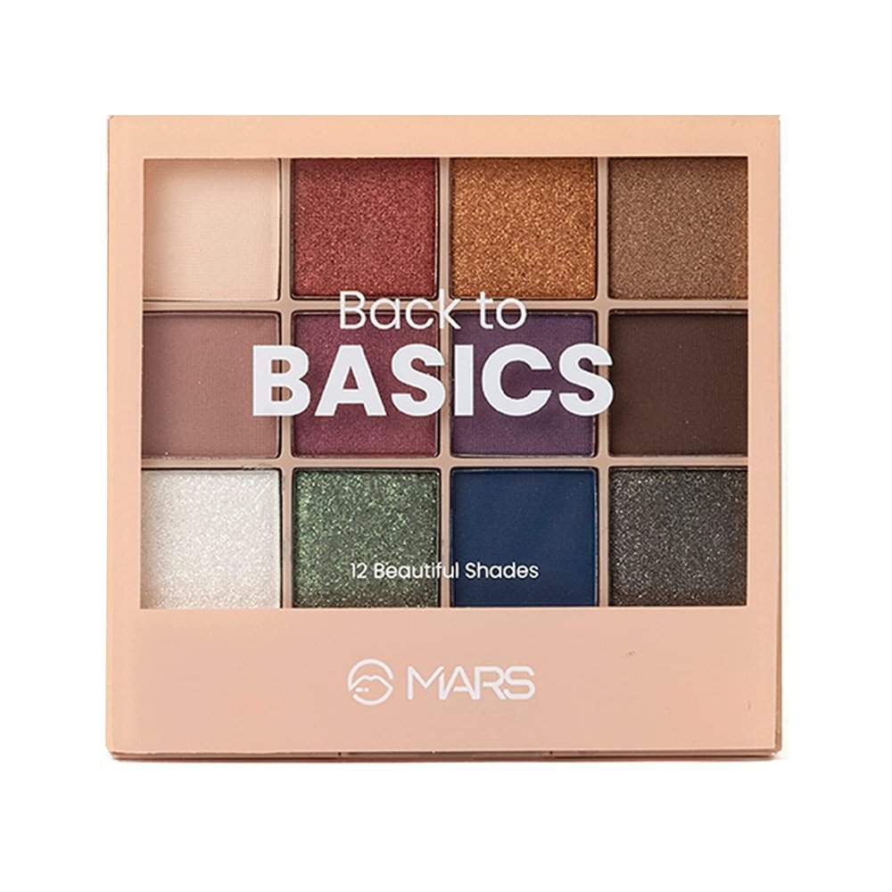 12 Shades Back to Basics Eyeshadow Palette with Free Applicator | Matte | Shimmer | Beginner Friendly & Long Lasting Eye Shadow Palette | (14.4 gm) (Shade-01) Visit the MARS Store