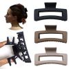 Nalodu 5 Inch Hair Claw Clips Unbreakable Bendable Silicone Big Rectangle Clip for Thick Hair Women, 3 Pack view 1