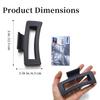 Nalodu 5 Inch Hair Claw Clips Unbreakable Bendable Silicone Big Rectangle Clip for Thick Hair Women, 3 Pack view 2